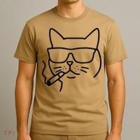 Cool Carthusian Cat With Cigarette And Sunglasses T-Shirt thumb 3