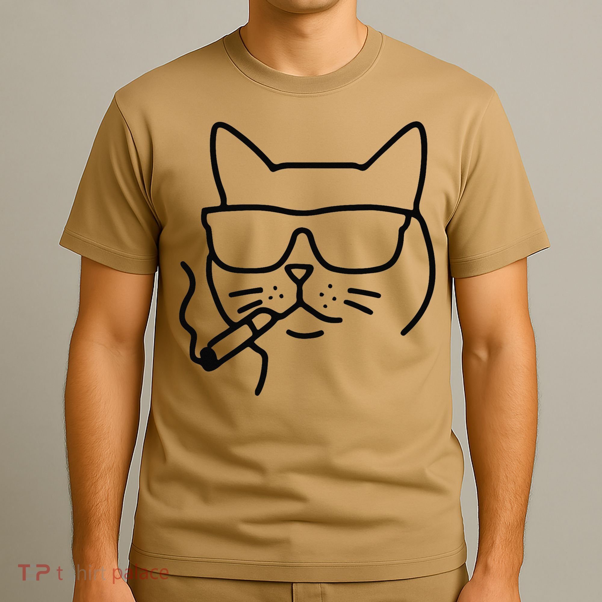 Cool Carthusian Cat With Cigarette And Sunglasses T-Shirt