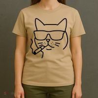 Cool Carthusian Cat With Cigarette And Sunglasses T-Shirt thumb 4