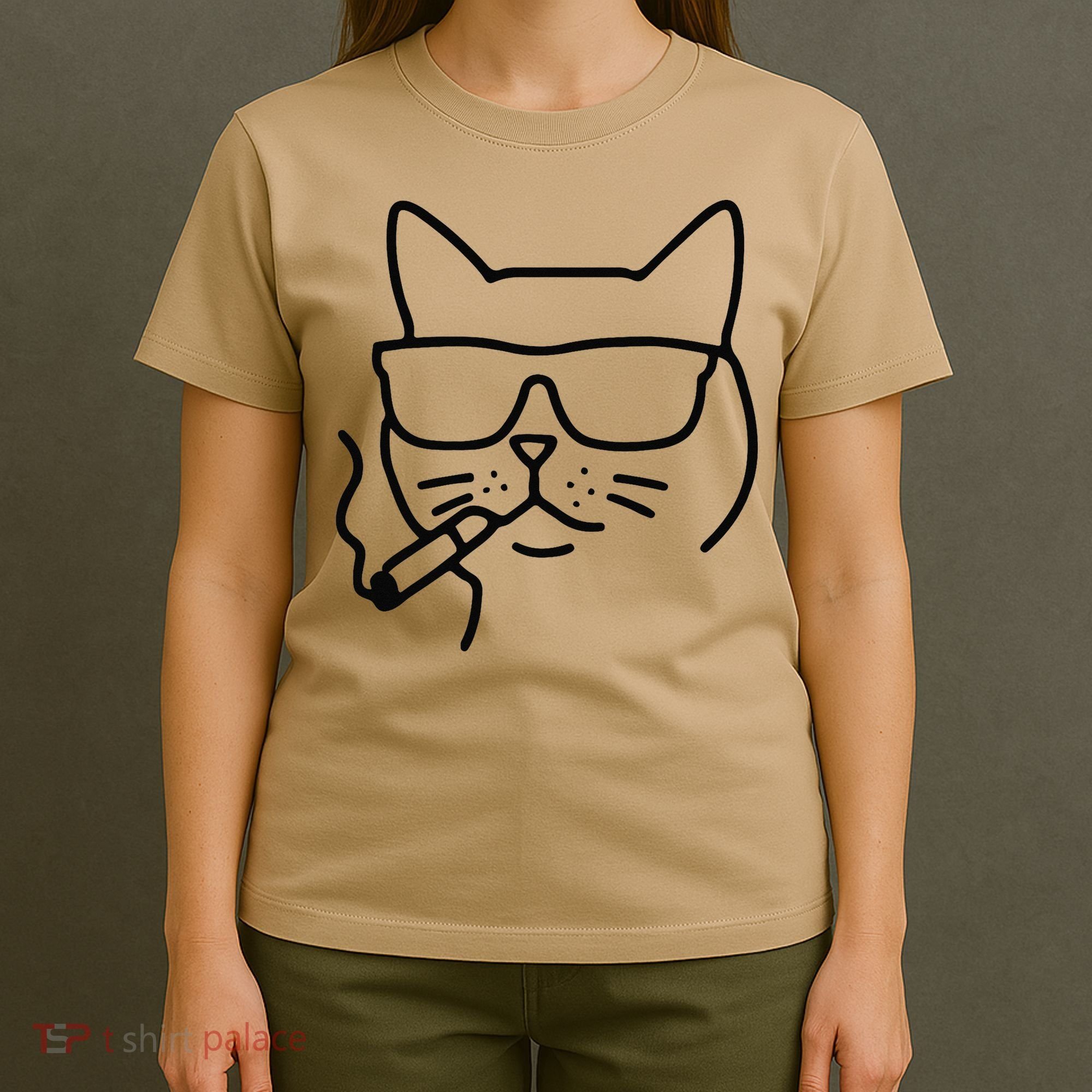 Cool Carthusian Cat With Cigarette And Sunglasses T-Shirt