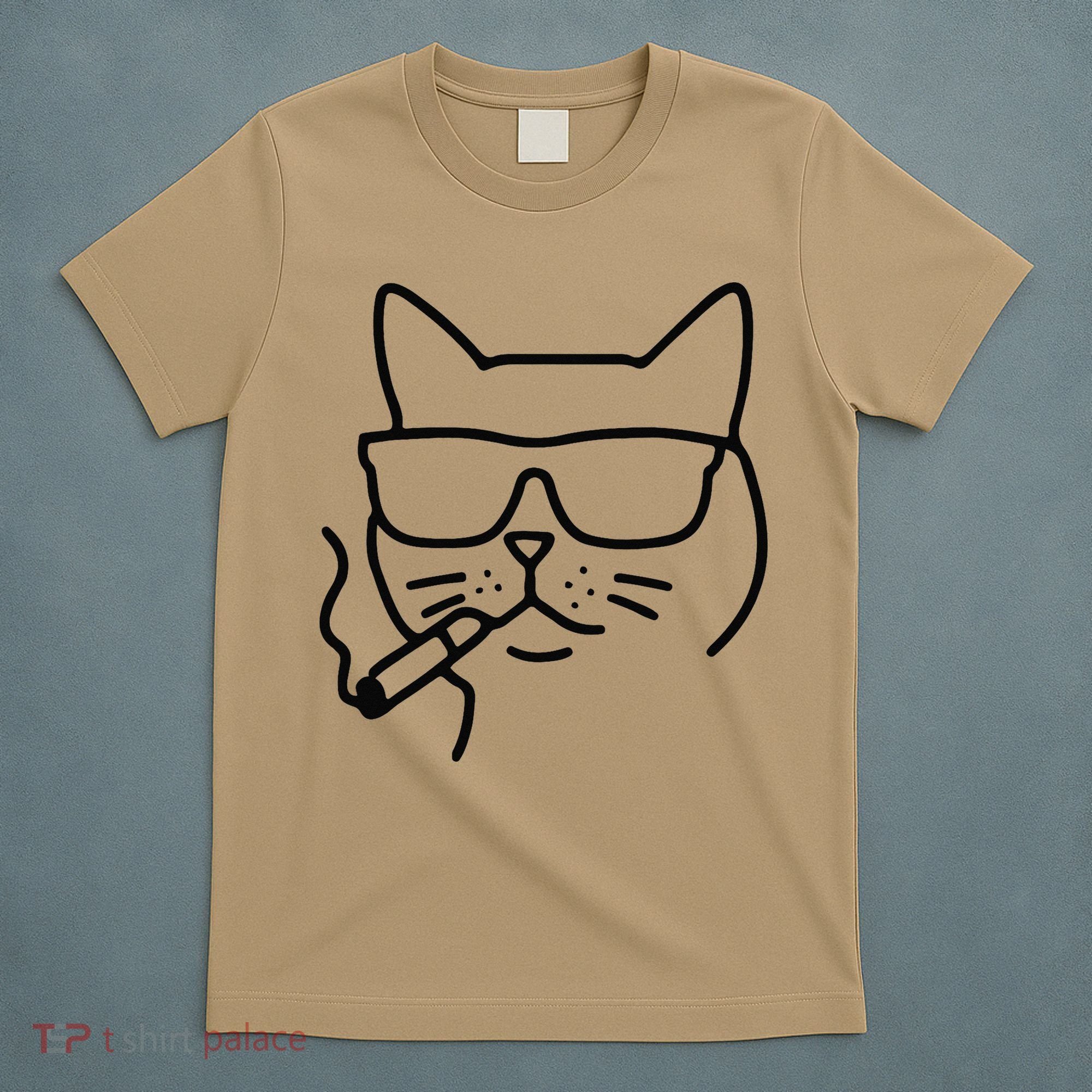 Cool Carthusian Cat With Cigarette And Sunglasses T-Shirt