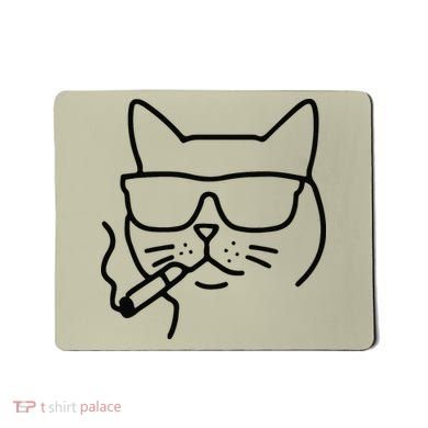 Cool Carthusian Cat With Cigarette And Sunglasses Mousepad