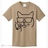 Cool Carthusian Cat With Cigarette And Sunglasses Kids T-Shirt thumb 0