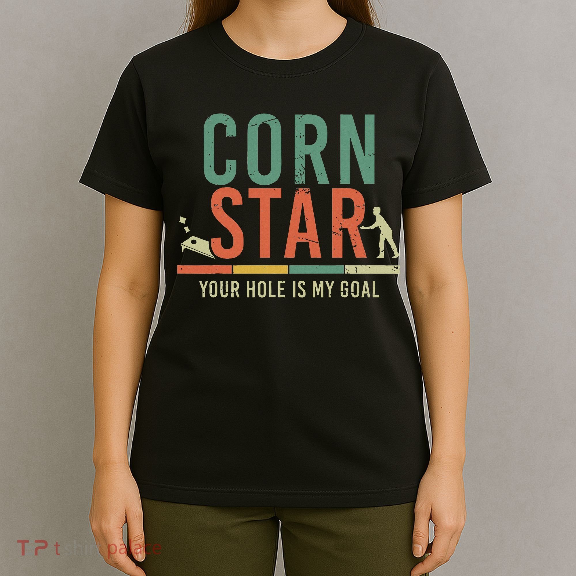 Cool Cornhole Corn Hole Bag Toss Tournament T-Shirt