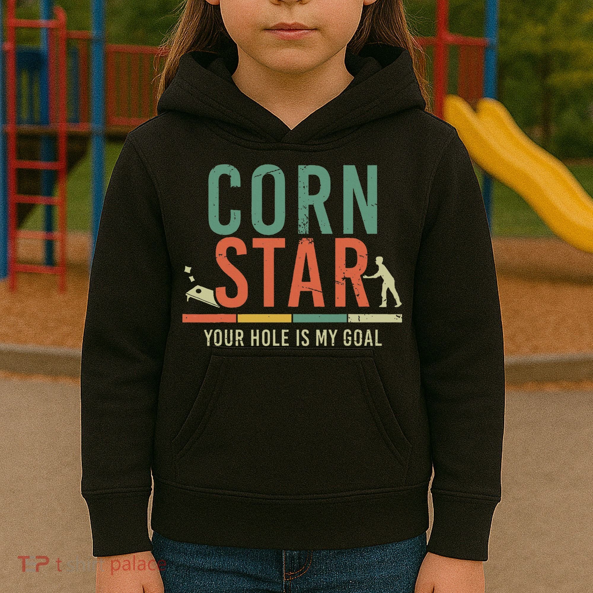 Cool Cornhole Corn Hole Bag Toss Tournament Kids Hoodie