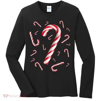 Christmas Candy Cane Mash Up Women's Long Sleeve Shirt