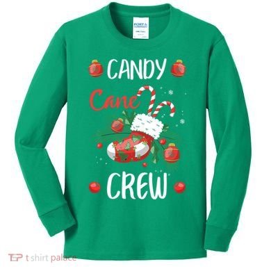 Candy Cane Crew Christmas Xmas Kids Long Sleeve Shirt