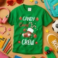 Candy Cane Crew Christmas Xmas Kids T-Shirt thumb 3