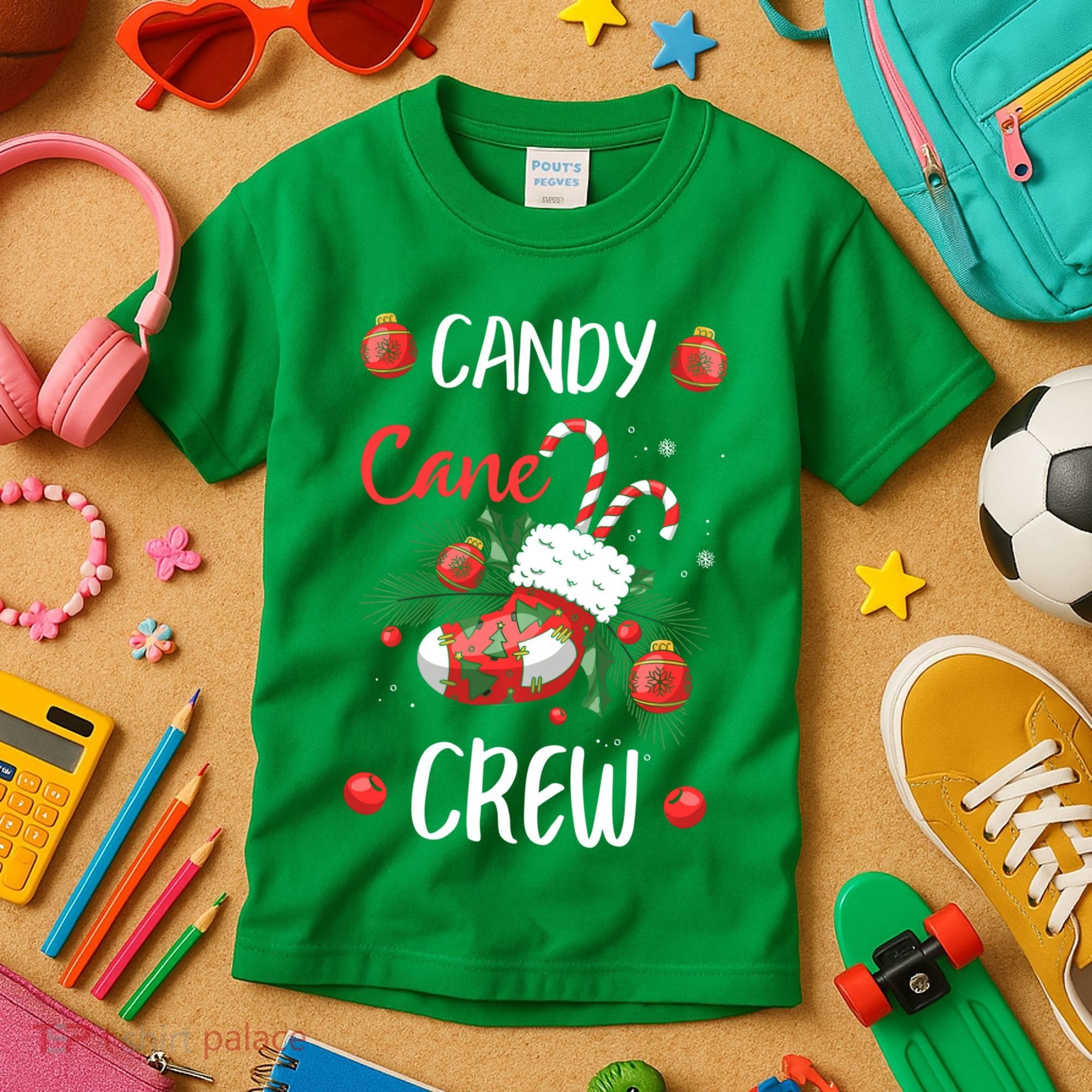 Candy Cane Crew Christmas Xmas Kids T-Shirt