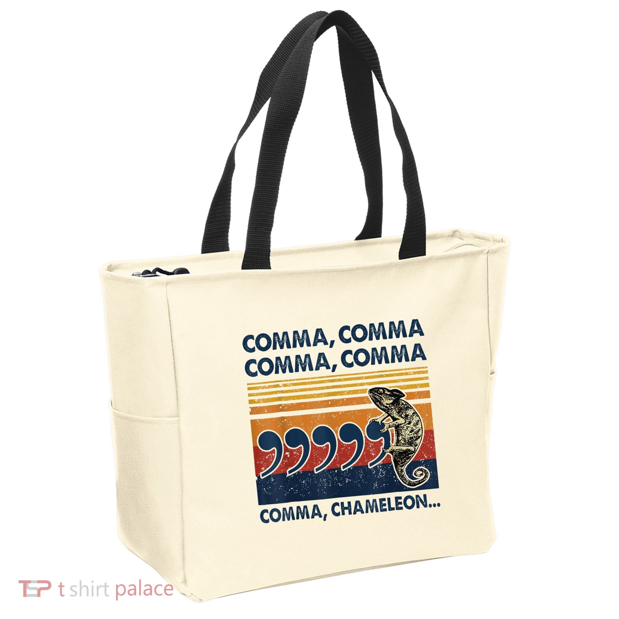 Comma Comma Chameleon Funny Grammar English Teacher Tote Bag