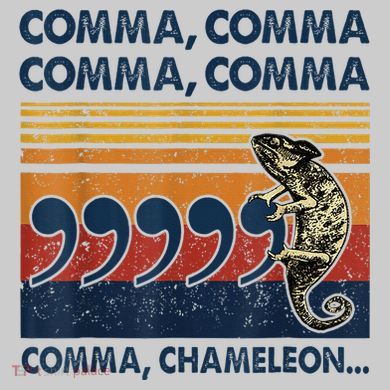 Comma Comma Chameleon Funny Grammar English Teacher Tie-Dye T-Shirt
