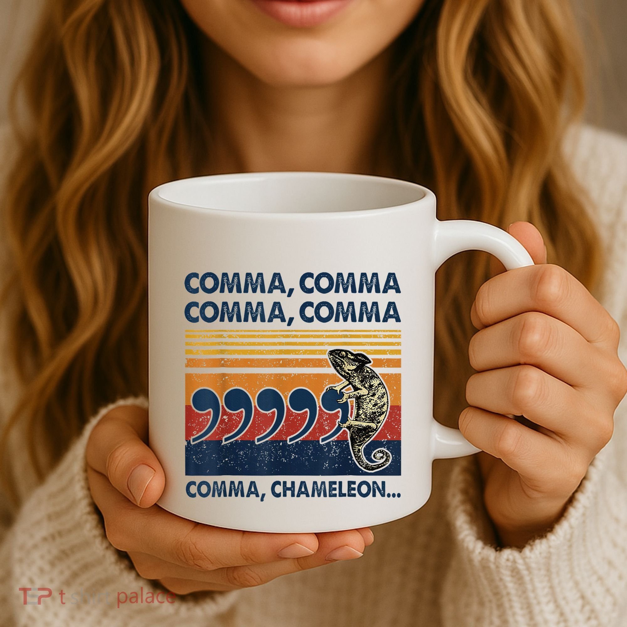 Comma Comma Chameleon Funny Grammar English Teacher Coffee Mug
