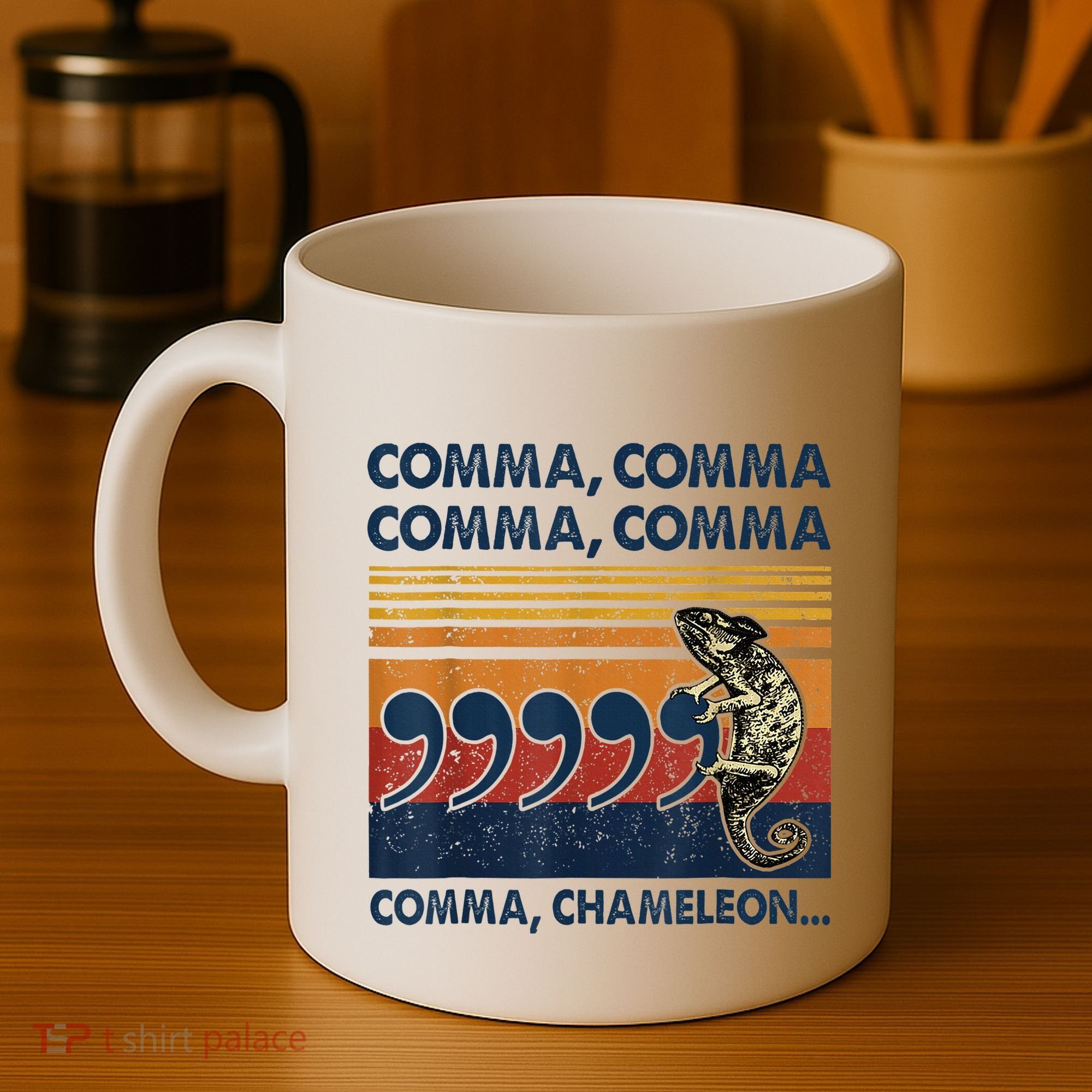 Comma Comma Chameleon Funny Grammar English Teacher Coffee Mug