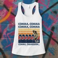 Comma Comma Chameleon Funny Grammar English Teacher Women's Tank Top thumb 3