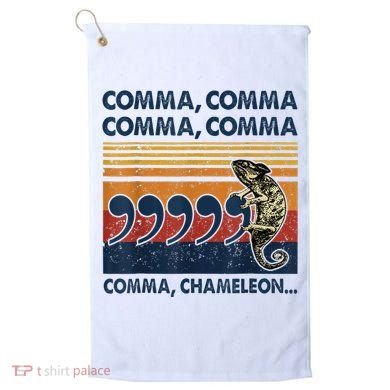 Comma Comma Chameleon Funny Grammar English Teacher Golf Towel