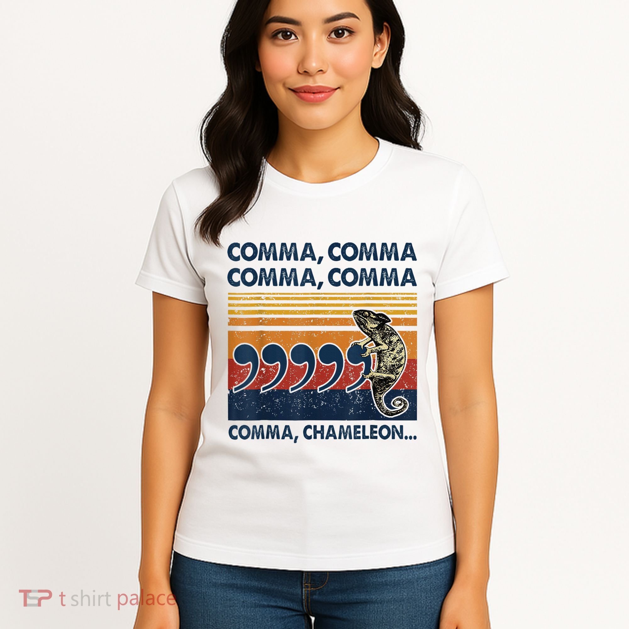 Comma Comma Chameleon Funny Grammar English Teacher Women's T-Shirt