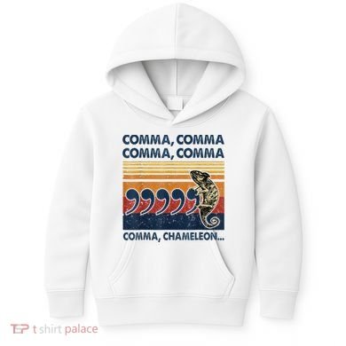 Comma Comma Chameleon Funny Grammar English Teacher Kids Hoodie