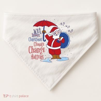 Climate Change Christmas USA-Made Doggie Bandana