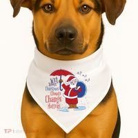 Climate Change Christmas USA-Made Doggie Bandana thumb 1