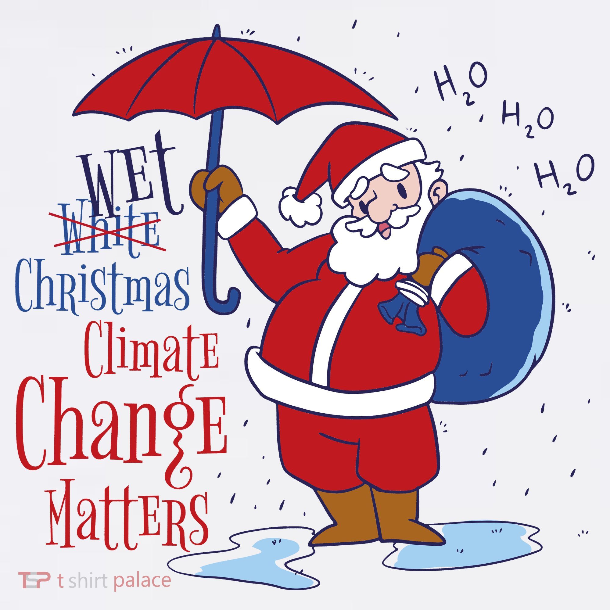 Climate Change Christmas USA-Made Doggie Bandana