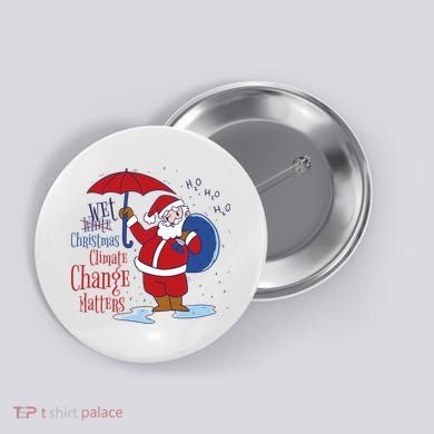 Climate Change Christmas Button