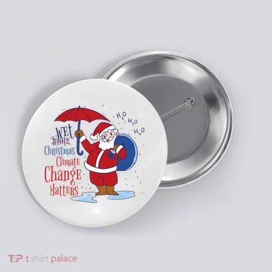 Climate Change Christmas Button