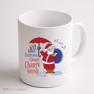 Climate Change Christmas Coffee Mug back