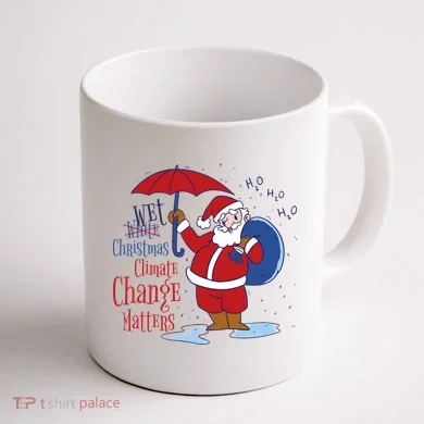Climate Change Christmas Coffee Mug back