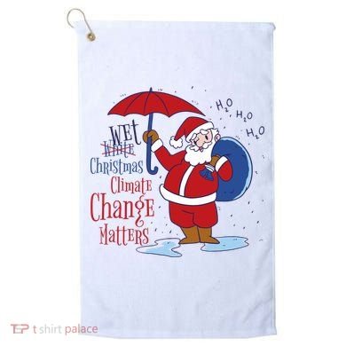 Climate Change Christmas Golf Towel