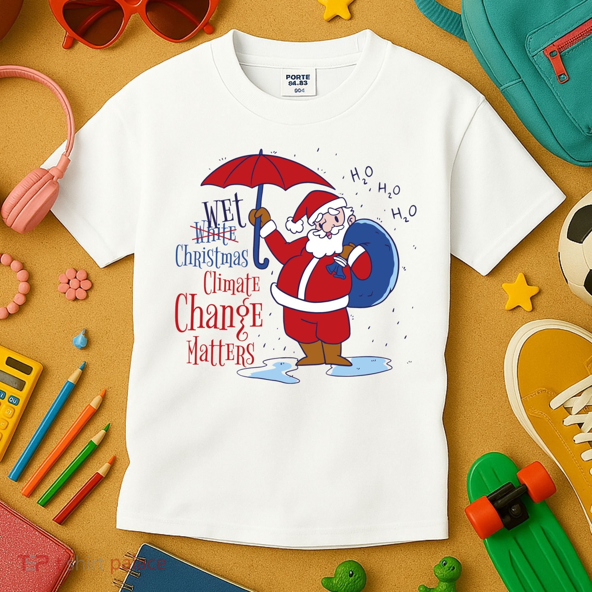 Climate Change Christmas Kids T-Shirt