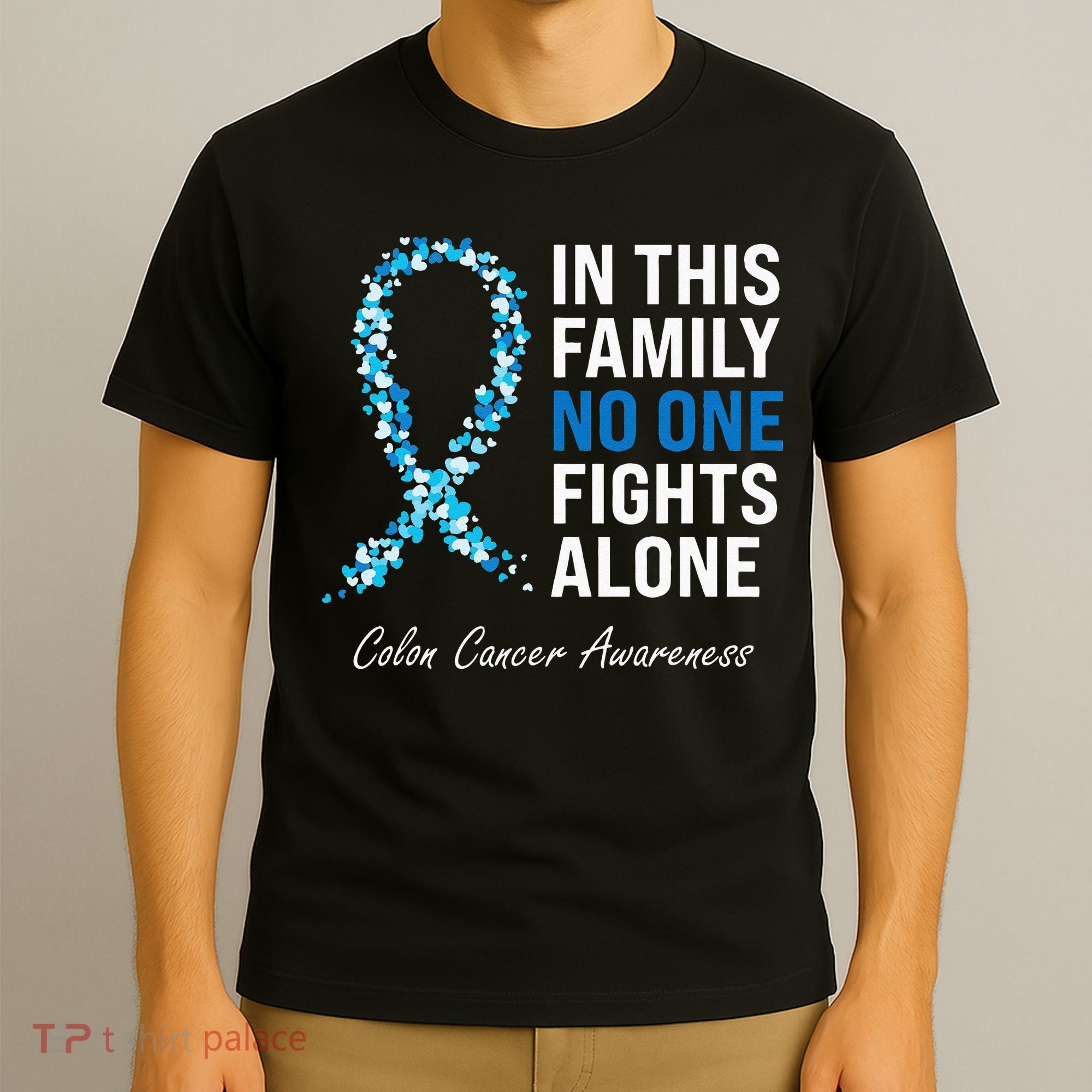 Colorectal Cancer Colon Cancer Blue Ribbon T-Shirt