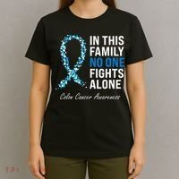 Colorectal Cancer Colon Cancer Blue Ribbon T-Shirt thumb 4