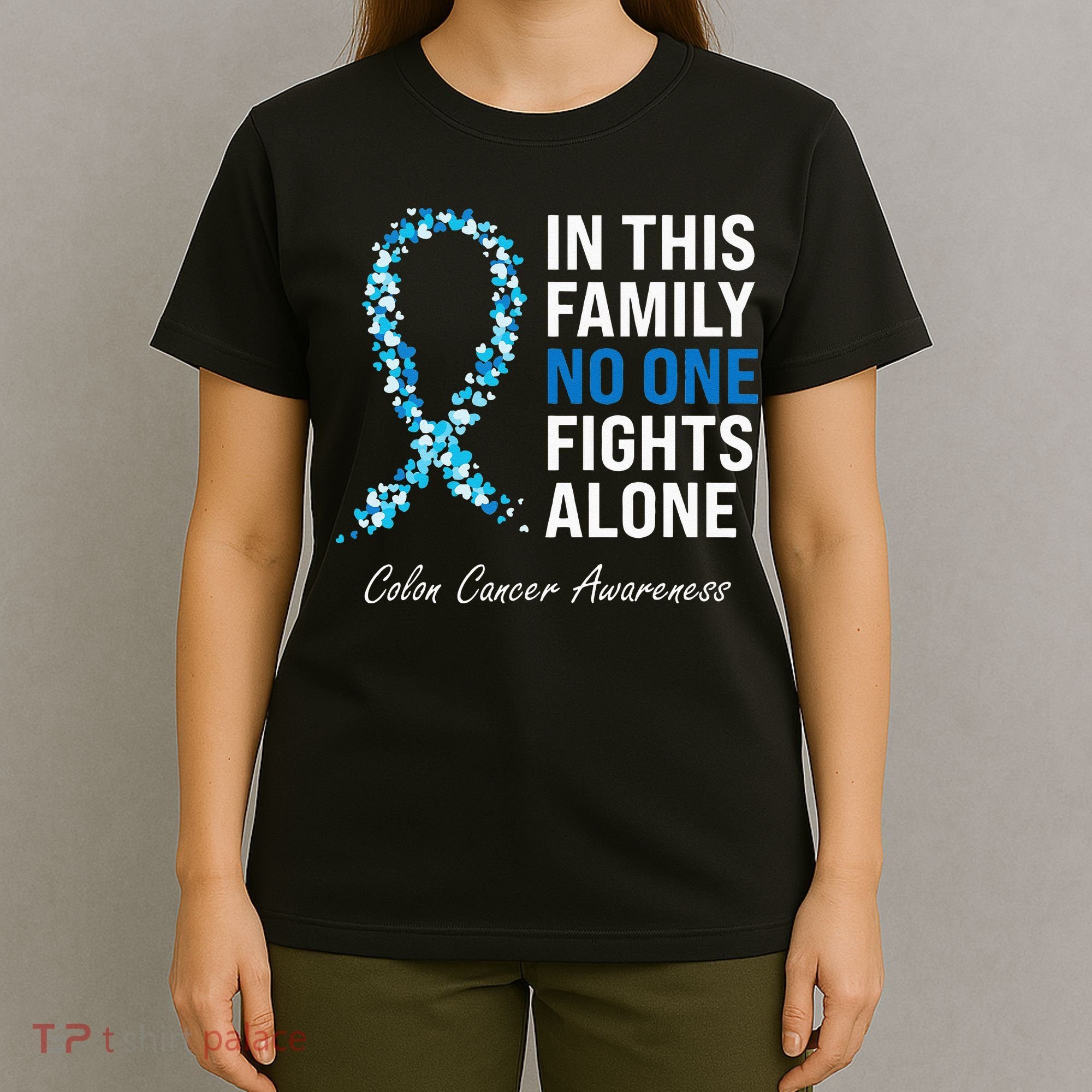 Colorectal Cancer Colon Cancer Blue Ribbon T-Shirt