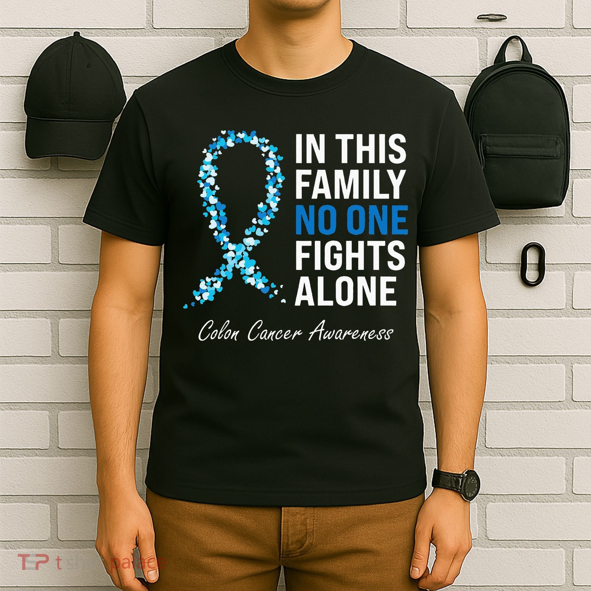 Colorectal Cancer Colon Cancer Blue Ribbon T-Shirt