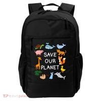Climate Change Cute Gift With Cute Animals Save Our Planet Great Gift Backpack thumb 0