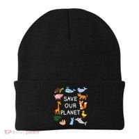 Climate Change Cute Gift With Cute Animals Save Our Planet Great Gift Beanie thumb 0