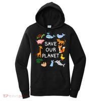 Climate Change Cute Gift With Cute Animals Save Our Planet Great Gift Women's Hoodie thumb 0