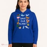 Climate Change Cute Gift With Cute Animals Save Our Planet Great Gift Hoodie thumb 5