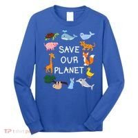 Climate Change Cute Gift With Cute Animals Save Our Planet Great Gift Long Sleeve Shirt thumb 0