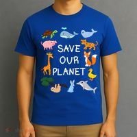 Climate Change Cute Gift With Cute Animals Save Our Planet Great Gift T-Shirt thumb 3