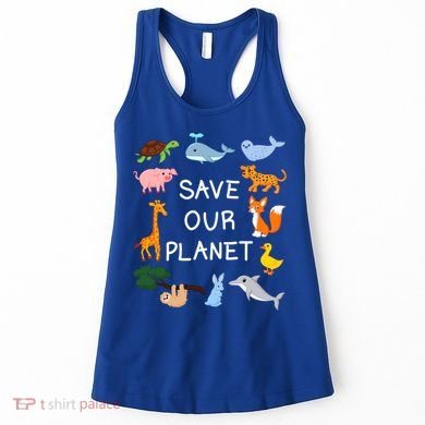 Climate Change Cute Gift With Cute Animals Save Our Planet Great Gift Women's Tank Top