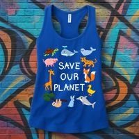 Climate Change Cute Gift With Cute Animals Save Our Planet Great Gift Women's Tank Top thumb 3