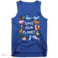 Climate Change Cute Gift With Cute Animals Save Our Planet Great Gift Tank Top thumb 0