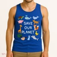 Climate Change Cute Gift With Cute Animals Save Our Planet Great Gift Tank Top thumb 3