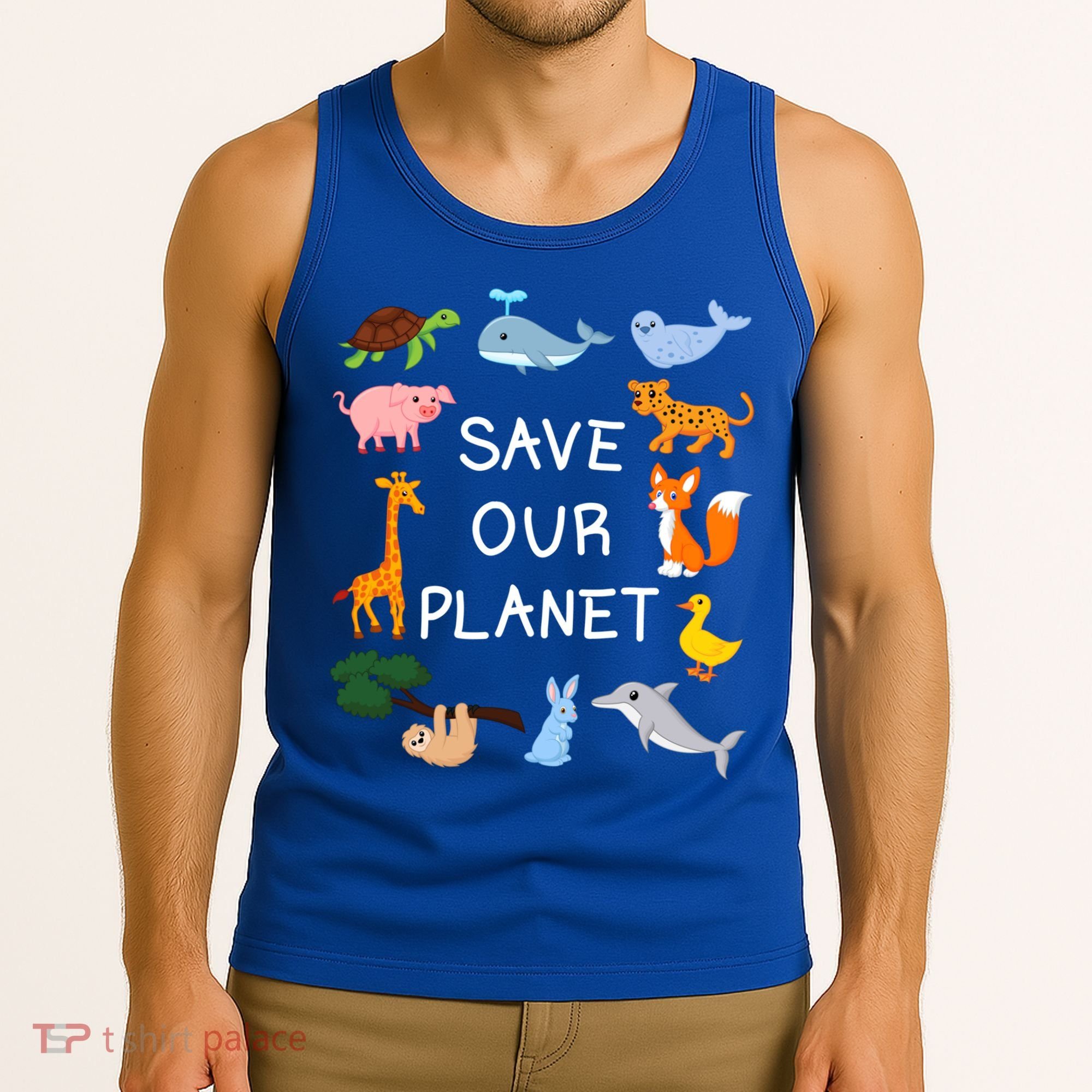 Climate Change Cute Gift With Cute Animals Save Our Planet Great Gift Tank Top
