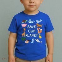 Climate Change Cute Gift With Cute Animals Save Our Planet Great Gift Toddler T-Shirt thumb 2
