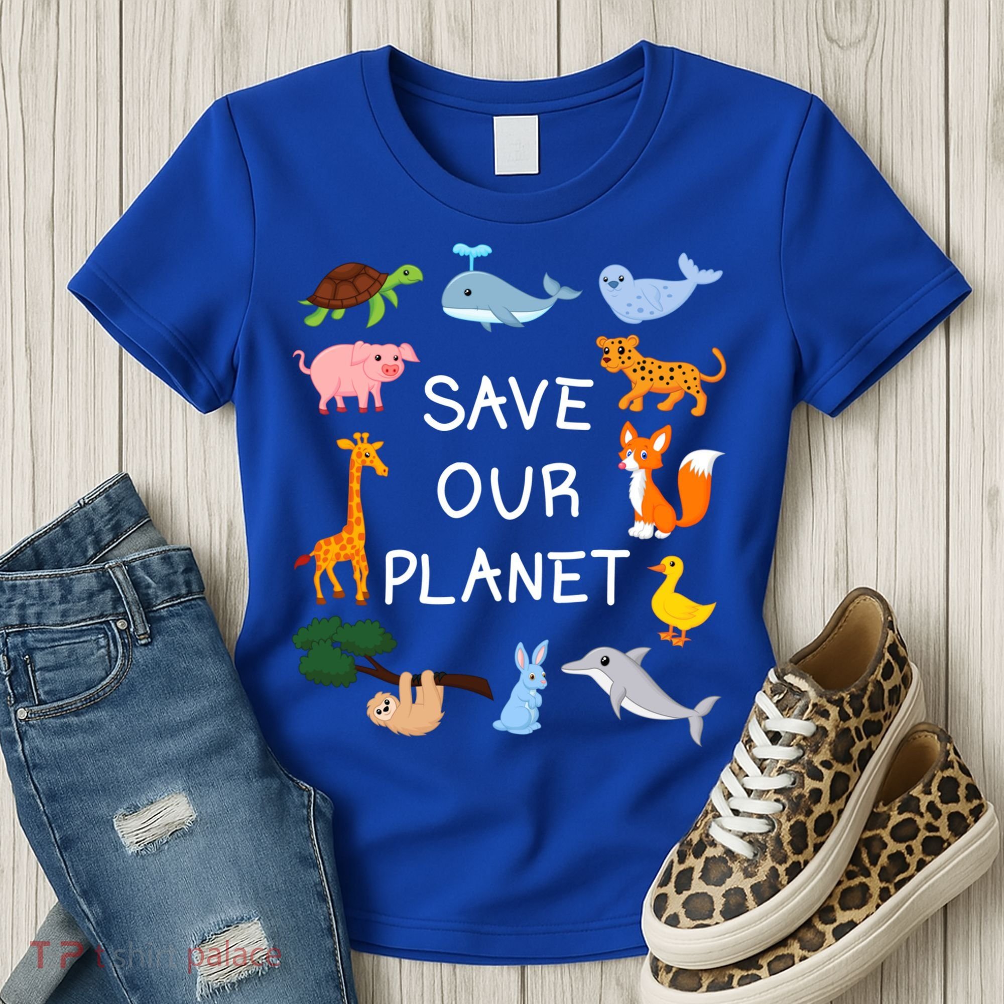 Climate Change Cute Gift With Cute Animals Save Our Planet Great Gift Women's T-Shirt
