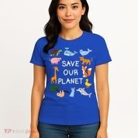 Climate Change Cute Gift With Cute Animals Save Our Planet Great Gift Women's T-Shirt thumb 4