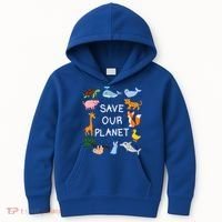 Climate Change Cute Gift With Cute Animals Save Our Planet Great Gift Kids Hoodie thumb 0