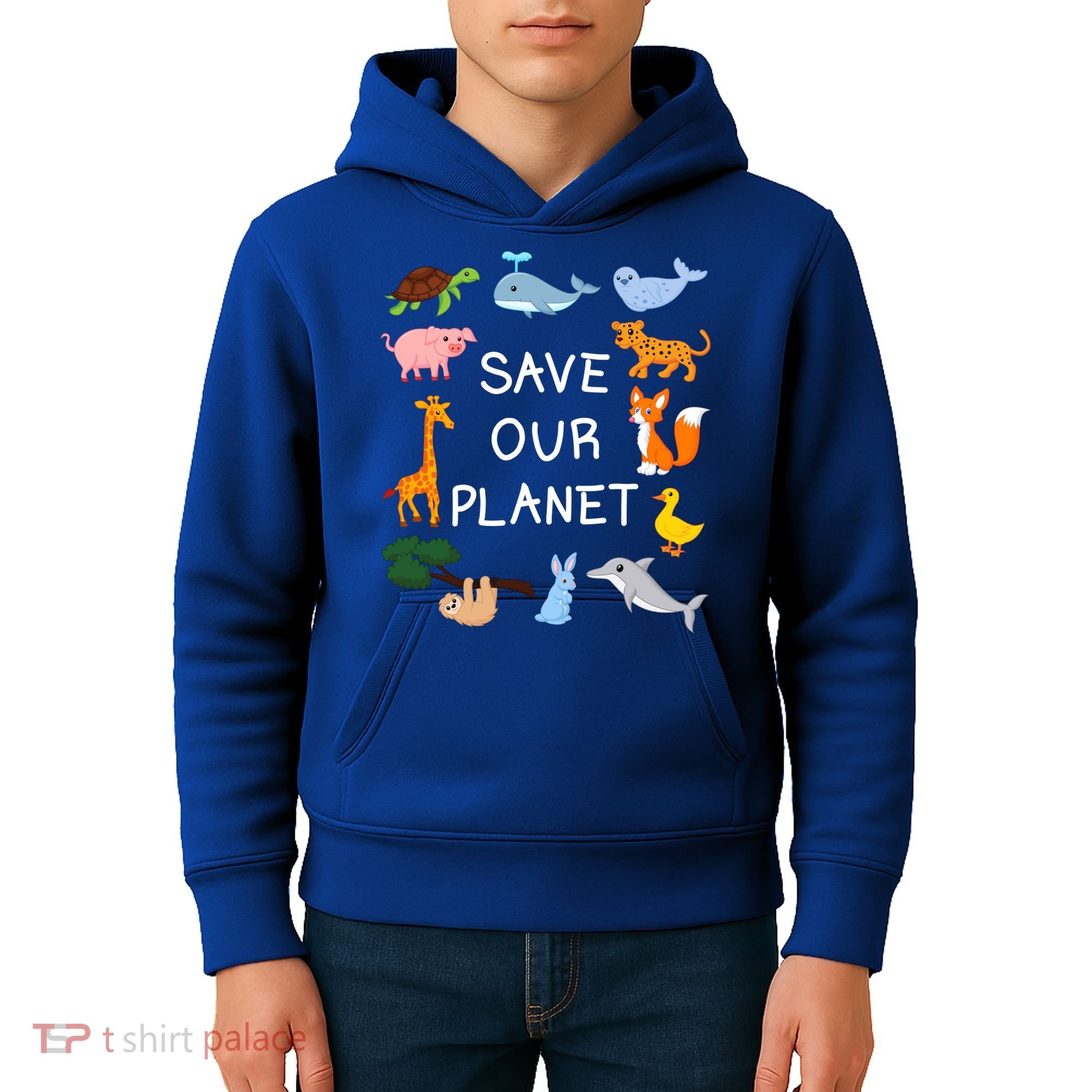 Climate Change Cute Gift With Cute Animals Save Our Planet Great Gift Kids Hoodie